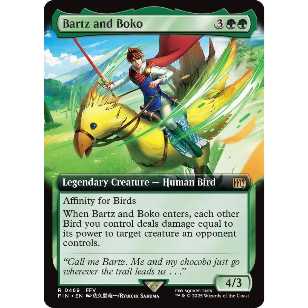 MAGIC THE GATHERING - BARTZ AND BOKO - FINAL FANTASY - EXTENDED ART FOIL