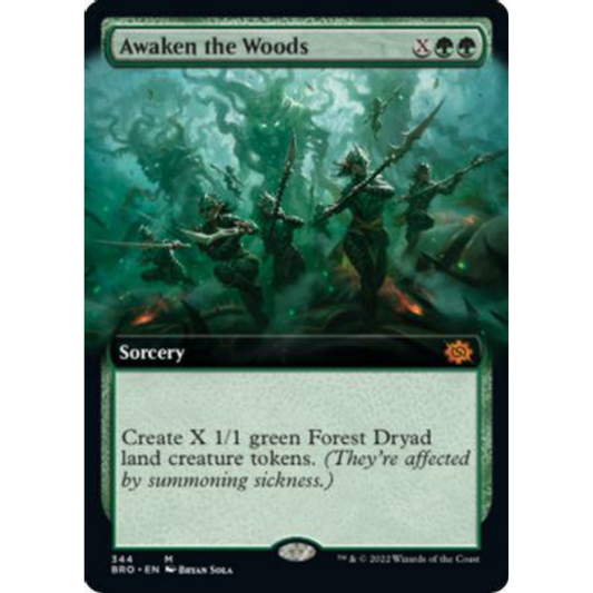 MAGIC THE GATHERING - AWAKEN THE WOODS - THE BROTHERS' WAR -  EXTENDED ART FOIL