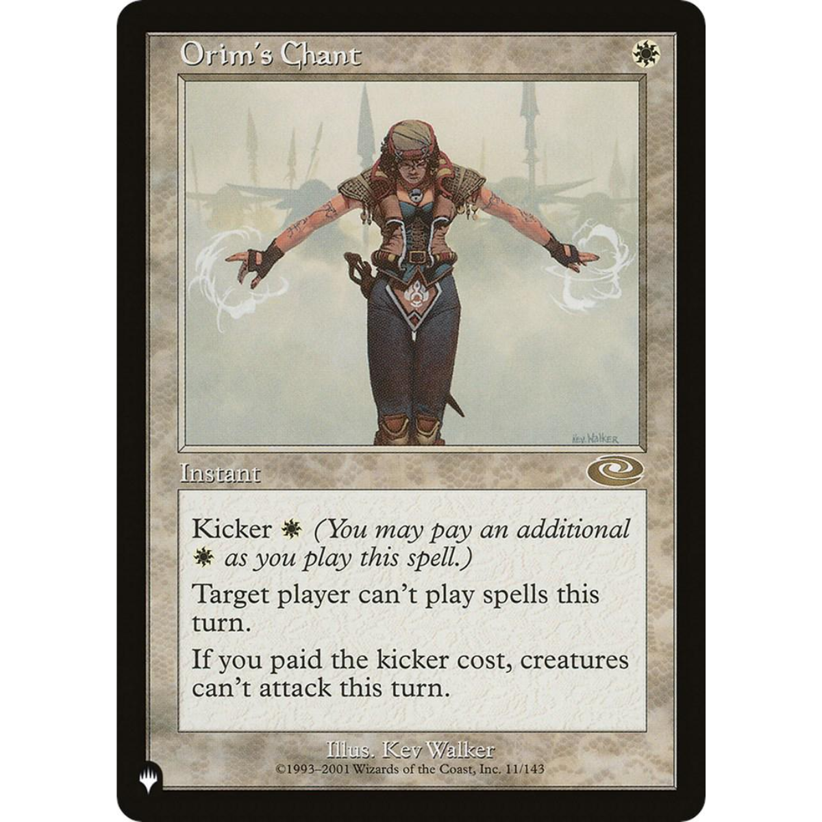 MAGIC THE GATHERING - ORIM'S CHANT - THE LIST