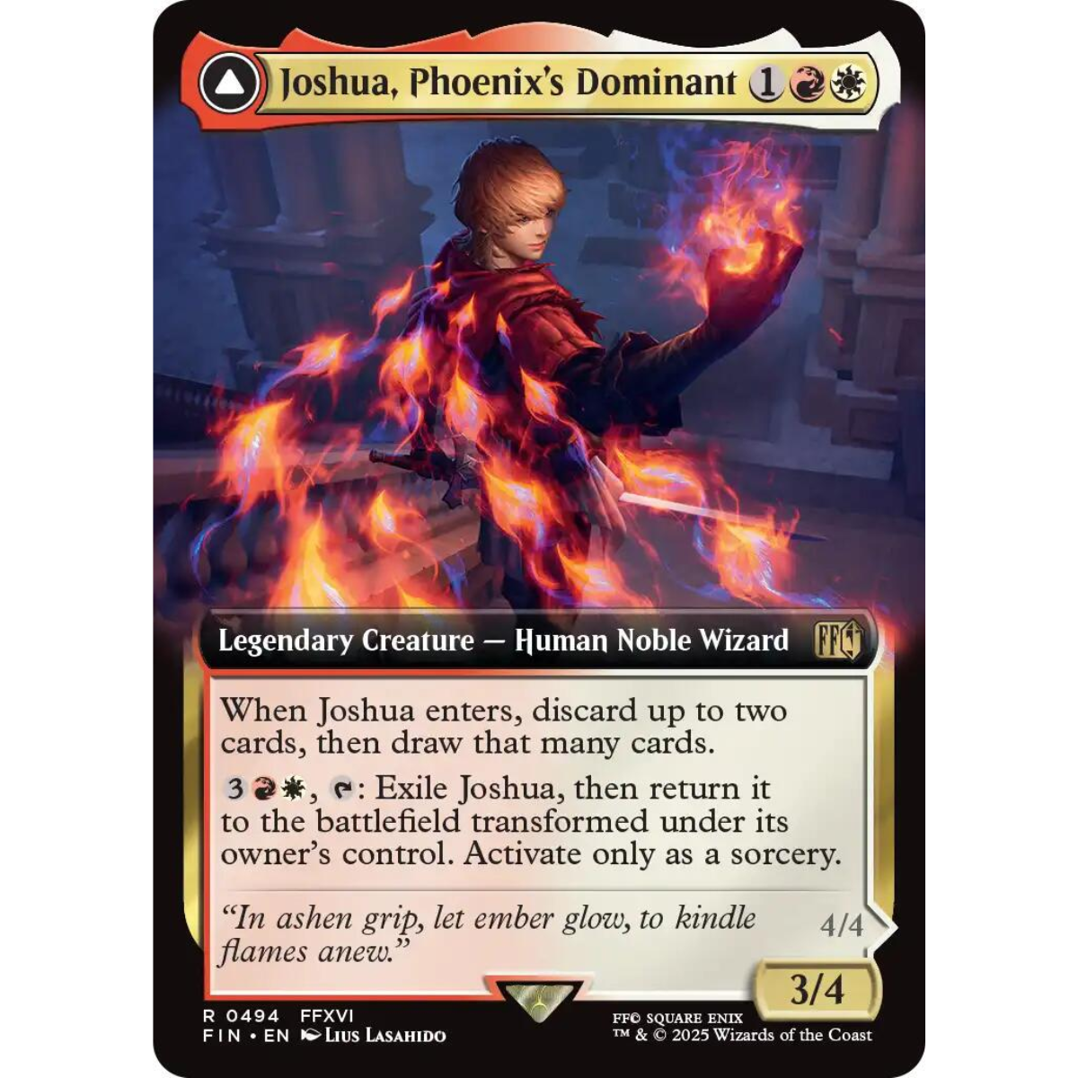 MAGIC THE GATHERING - JOSHUA, PHOENIX'S DOMINANT - FINAL FANTASY - EXTENDED ART FOIL
