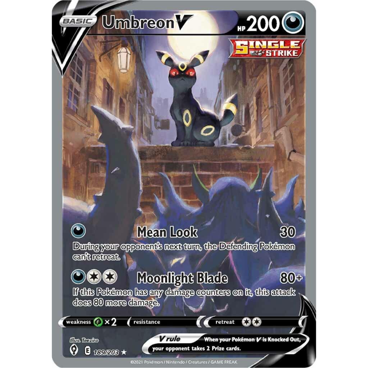 POKEMON TCG - UMBREON V 189/203 EVOLVING SKIES ALTERNATE ART