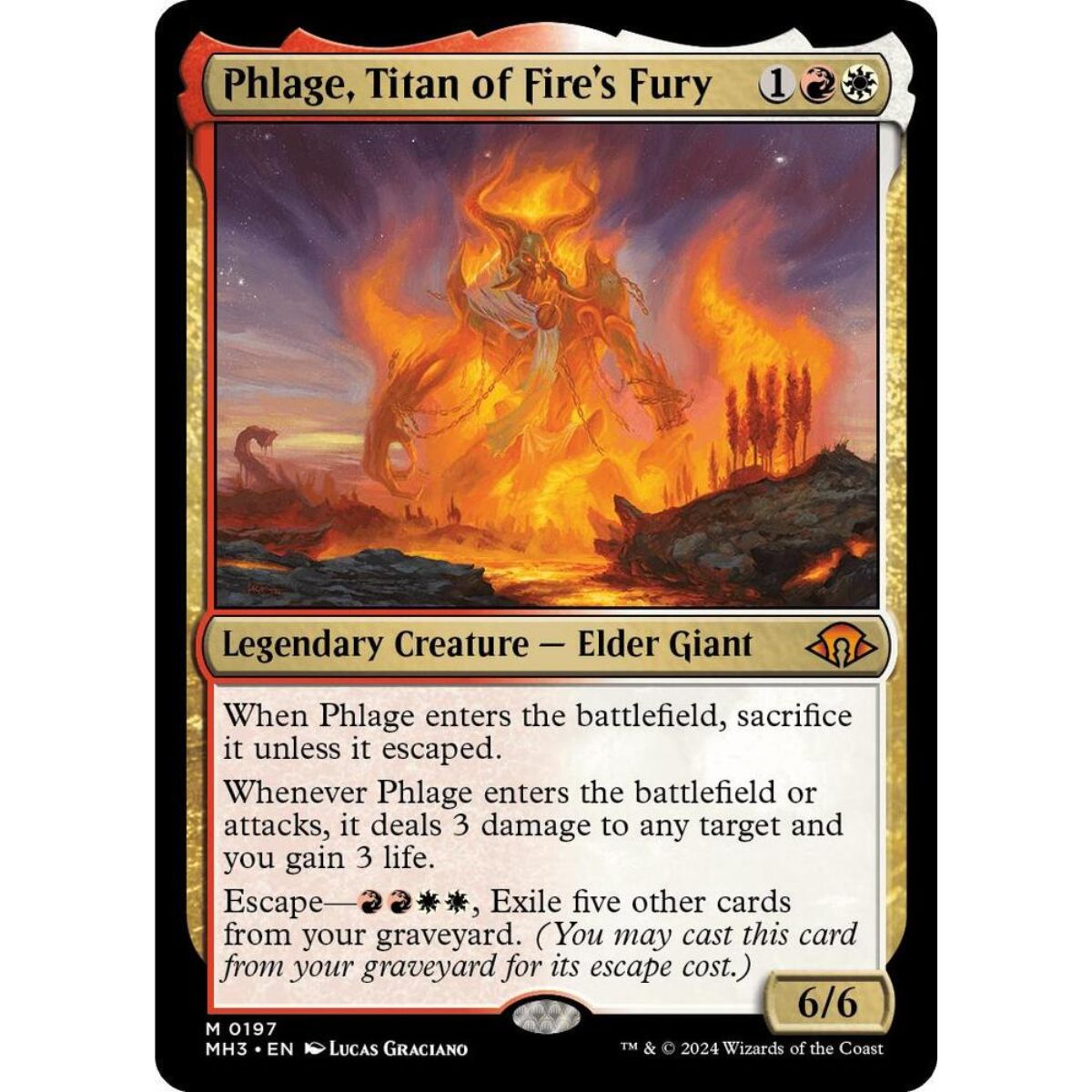 MAGIC THE GATHERING - PHLAGE, TITAN OF FIRE'S FURY - MODERN HORIZONS 3 - FOIL