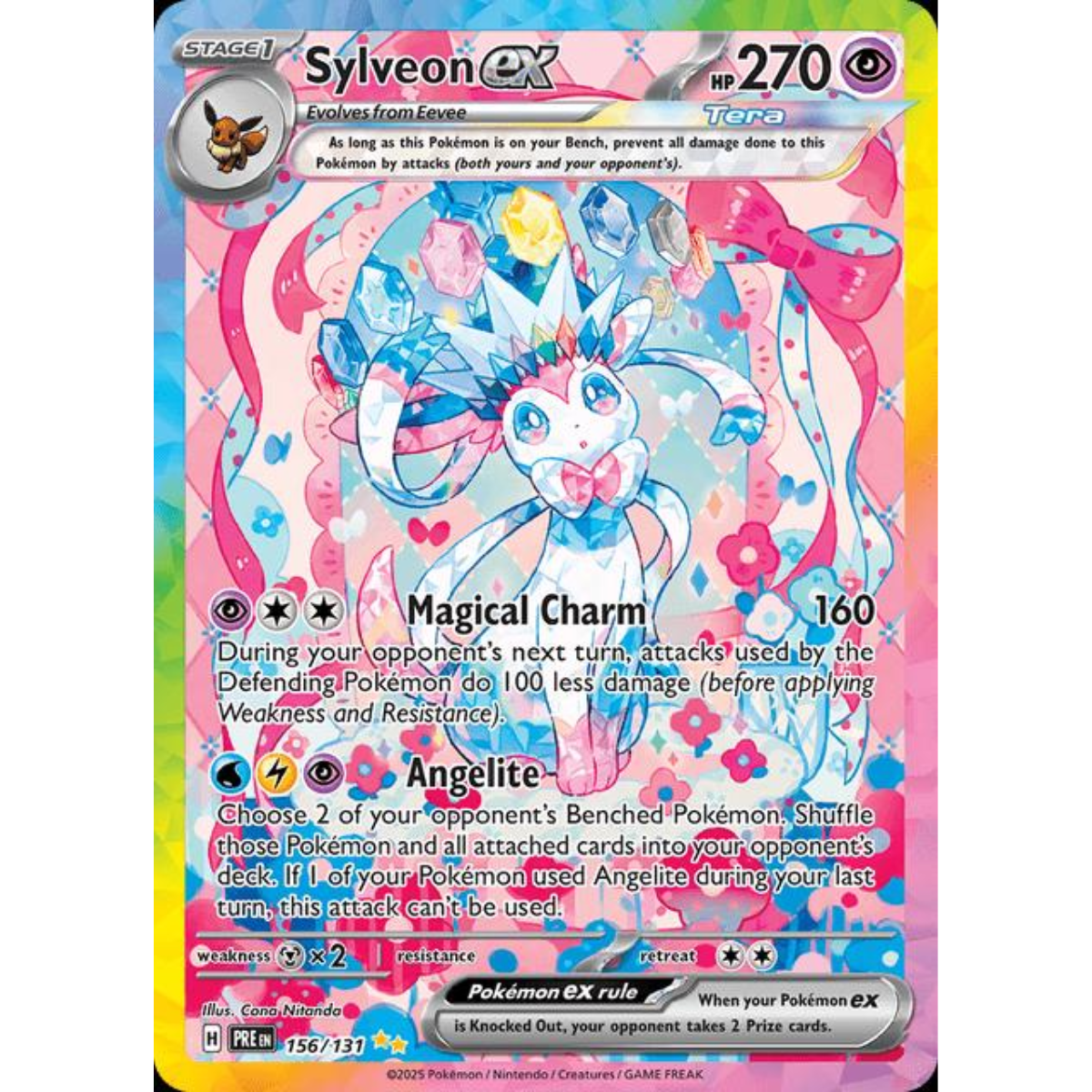 POKEMON TCG - SYLVEON EX 156/131 PRISMATIC EVOLUTIONS SPECIAL ILLUSTRATION RARE