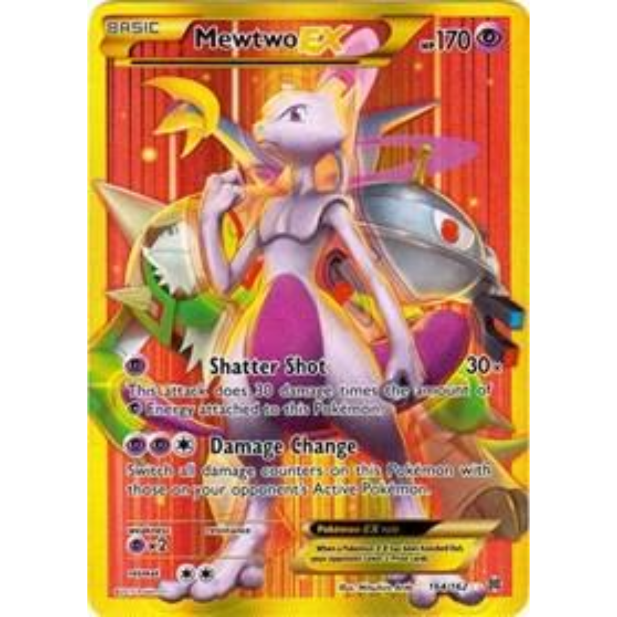 POKEMON TCG - MEWTWO EX 164/162 XY BREAKTHROUGH SECRET RARE (MP)