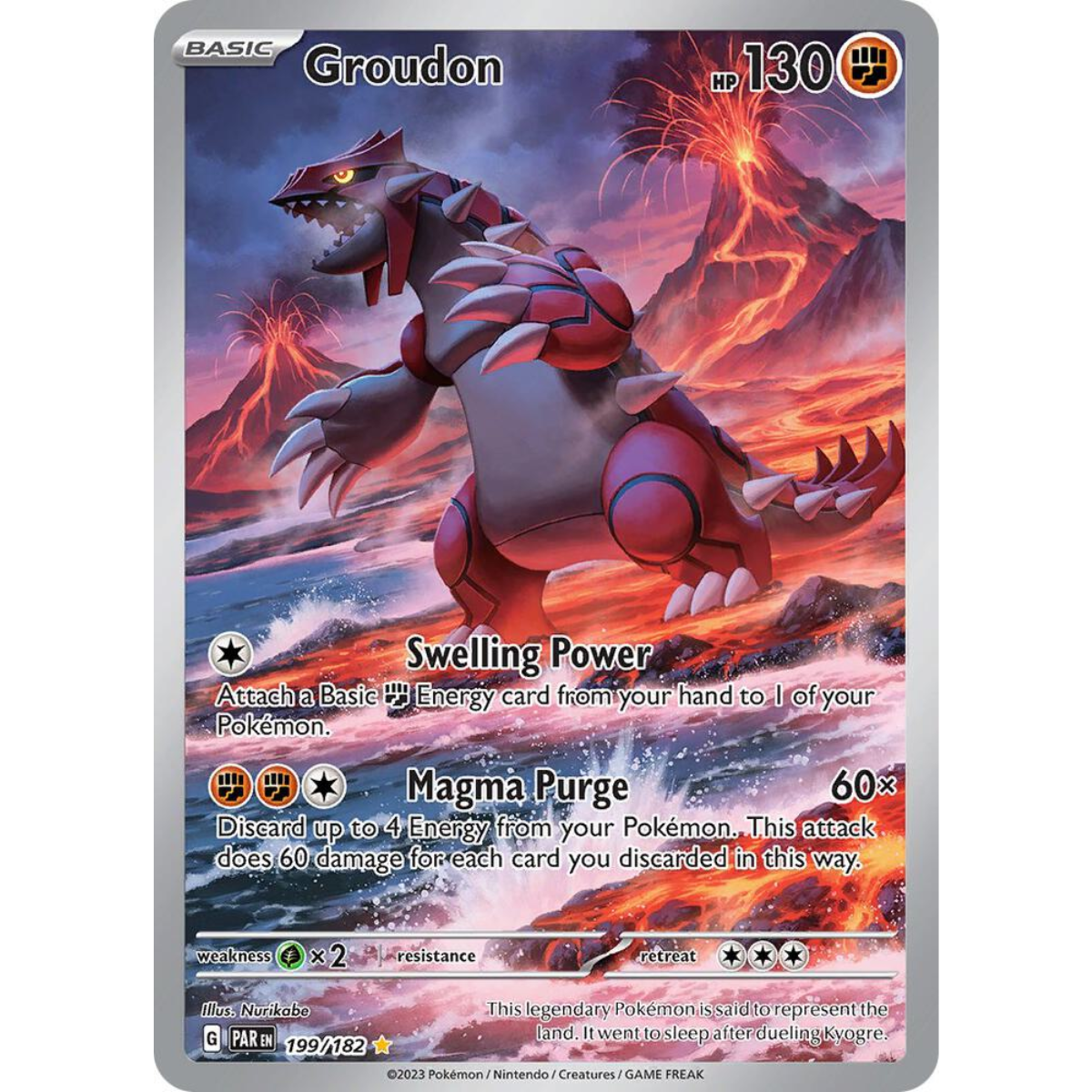POKEMON TCG - GROUDON 199/182 PARADOX RIFT ILLUSTRATION RARE