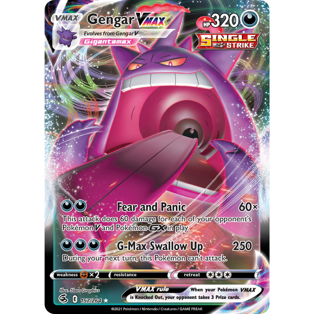 POKEMON TCG - GENGAR VMAX 157/264 FUSION STRIKE ULTRA RARE