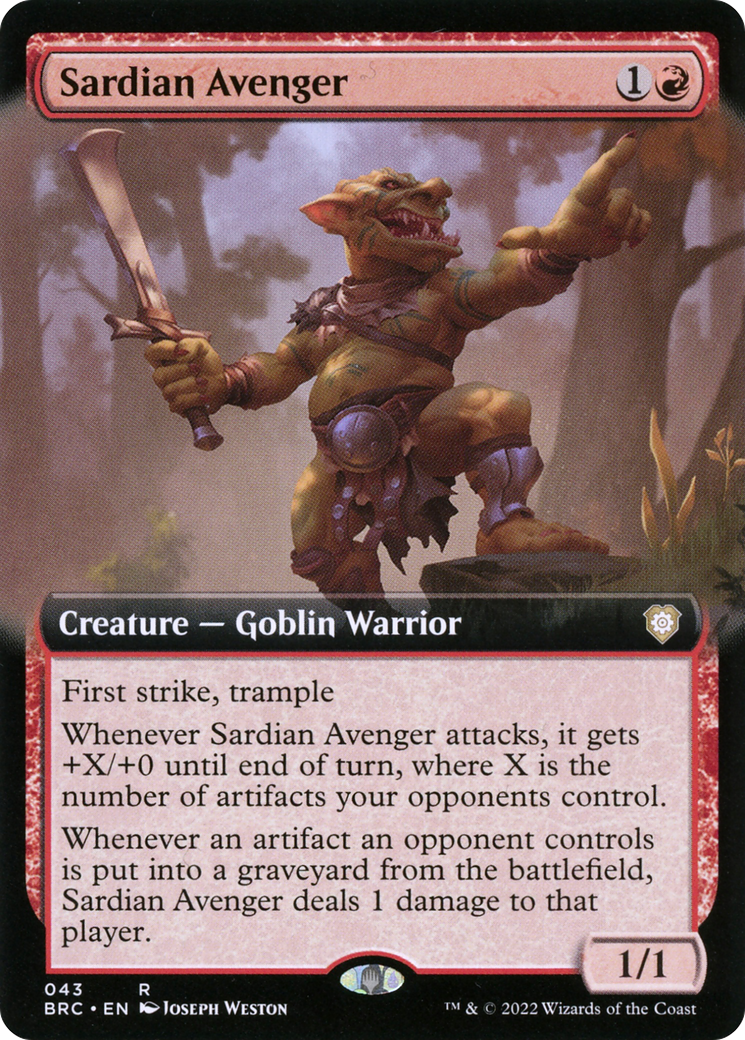 MAGIC: THE GATHERING - Sardian Avenger (Extended Art) (BRC-043) - The Brothers' War Commander: (Extended Art) Foil
