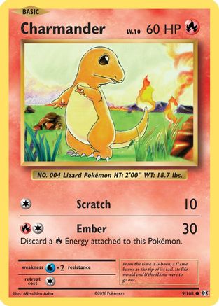 POKEMON TCG - Charmander 009 XY Evolutions - Common