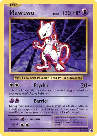 POKEMON TCG - Mewtwo 051/108 XY Evolutions - Rare