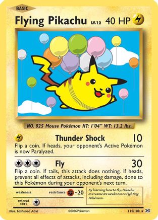 POKEMON TCG - Flying Pikachu 110 XY Evolutions - Secret Rare