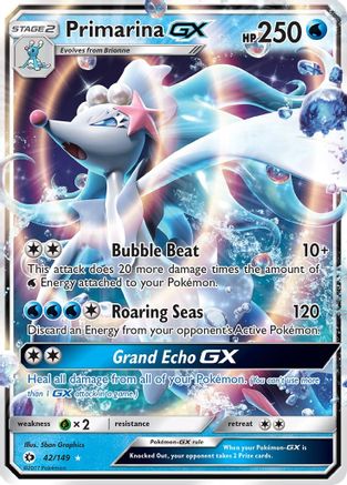 POKEMON TCG - Primarina GX 042/149 SM Base Set - Ultra Rare