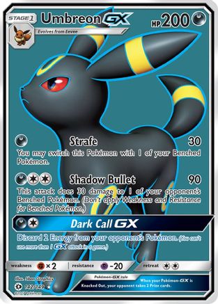 POKEMON TCG - Umbreon GX (Full Art) 142/149 SM Base Set - Ultra Rare