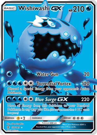 POKEMON TCG - Wishiwashi GX (Full Art) SM Guardians Rising - Ultra Rare