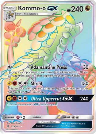 POKEMON TCG - Kommo-o GX (Secret) 159 SM Guardians Rising - Secret Rare