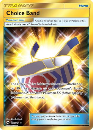 POKEMON TCG - Choice Band (Secret) 162/147 SM Burning Shadows - Secret Rare