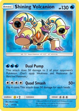 POKEMON TCG - Shining Volcanion 027/73 Shining Legends - Shiny Holo Rare