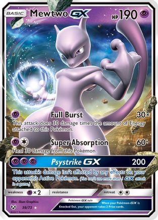 POKEMON TCG - Mewtwo GX 039 Shining Legends - Ultra Rare