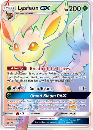 POKEMON TCG - Leafeon GX (Secret Rare) SM Ultra Prism - Secret Rare