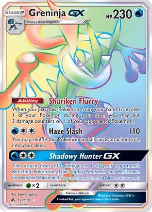 POKEMON TCG - Greninja GX (Secret) SM Forbidden Light - Secret Rare