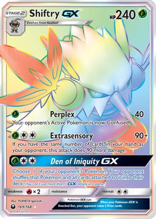 POKEMON TCG - Shiftry GX (Secret) 169 SM Celestial Storm - Secret Rare