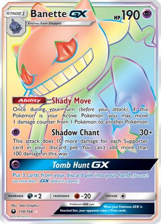 POKEMON TCG - Banette GX (Secret) 174 SM Celestial Storm - Secret Rare