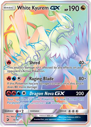 POKEMON TCG - White Kyurem GX (Secret) 074 Dragon Majesty - Secret Rare