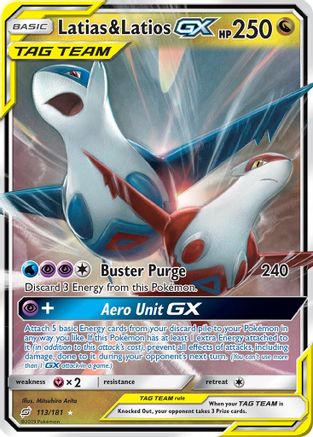 POKEMON TCG - Latias & Latios GX 113 SM Team Up - Ultra Rare