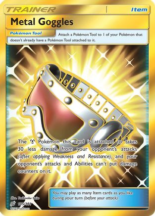 POKEMON TCG - Metal Goggles (Secret) 195 SM Team Up - Secret Rare