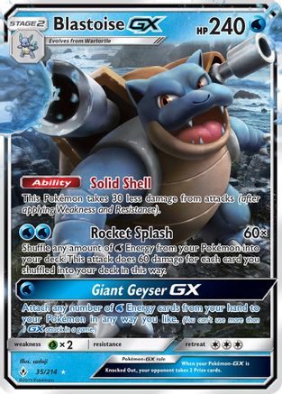 POKEMON TCG - Blastoise GX 035 SM Unbroken Bonds - Ultra Rare