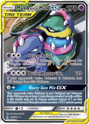 POKEMON TCG - Muk & Alolan Muk GX (197) (Full Art) 197 SM Unbroken Bonds - Ultra Rare