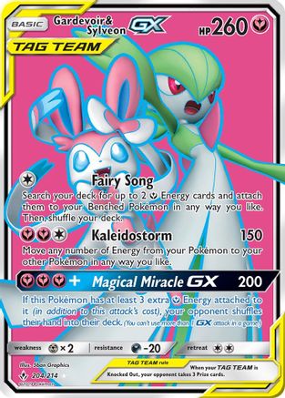 POKEMON TCG - Gardevoir & Sylveon GX (204) (Full Art)/214 SM Unbroken Bonds - Ultra Rare