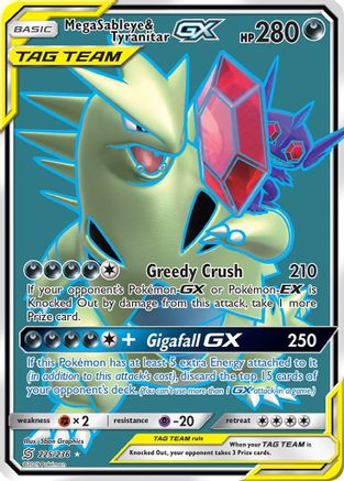 POKEMON TCG - Mega Sableye & Tyranitar GX (Full Art) SM Unified Minds - Ultra Rare