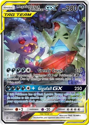 POKEMON TCG - Mega Sableye & Tyranitar GX (Alternate Full Art)/236 SM Unified Minds - Ultra Rare
