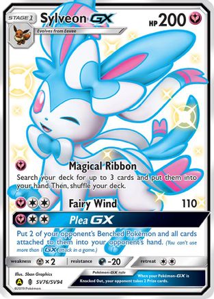POKEMON TCG - Sylveon GX SV76/SV94 Hidden Fates Shiny Vault - Shiny Holo Rare