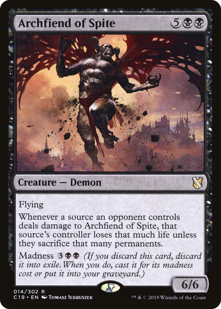 MAGIC: THE GATHERING - Archfiend of Spite (C19-014) - Commander 2019