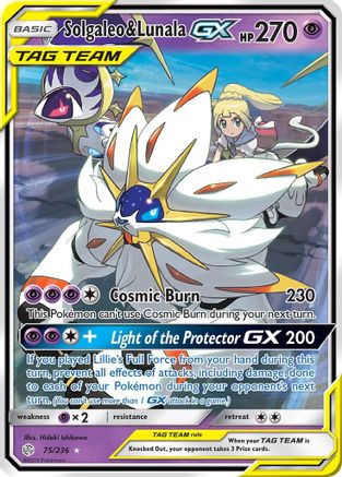 POKEMON TCG - Solgaleo & Lunala GX 075 SM Cosmic Eclipse - Ultra Rare