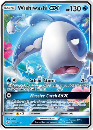 POKEMON TCG - Wishiwashi GX 063 SM Cosmic Eclipse - Ultra Rare