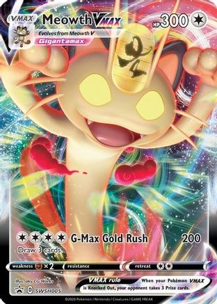 POKEMON TCG - Meowth VMAX SWSH005 SWSH Sword & Shield Promo Cards - Promo