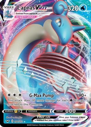 POKEMON TCG - Lapras VMAX 050/202 SWSH01 Sword & Shield Base Set - Ultra Rare