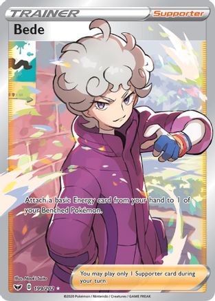 POKEMON TCG - Bede (Full Art) 199/202 SWSH01 Sword & Shield Base Set - Ultra Rare