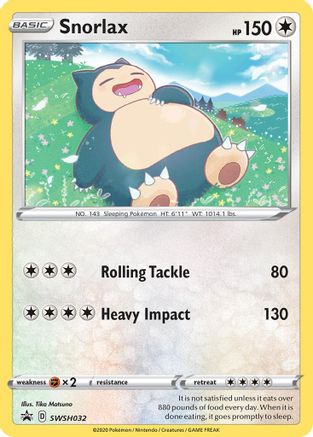 POKEMON TCG - Snorlax SWSH032 SWSH Sword & Shield Promo Cards - Promo