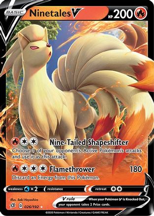 POKEMON TCG - Ninetales V 026/192 SWSH02 Rebel Clash - Ultra Rare