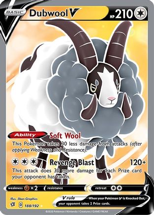 POKEMON TCG - Dubwool V (Full Art) 188/192 SWSH02 Rebel Clash - Ultra Rare