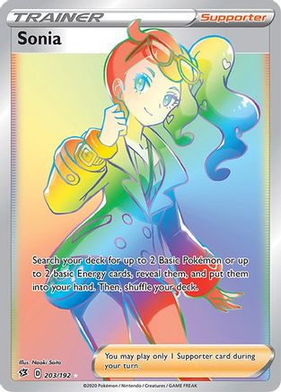 POKEMON TCG - Sonia (Secret) 203/192 SWSH02 Rebel Clash - Secret Rare