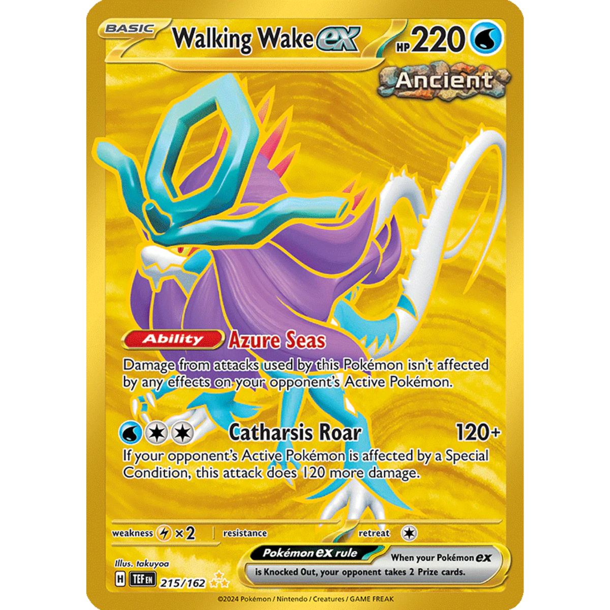 POKEMON TCG - WALKING WAKE EX 215/162 TEMPORAL FORCES SECRET RARE