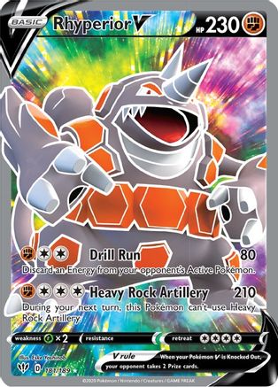 POKEMON TCG - Rhyperior V (Full Art) 181/189 SWSH03 Darkness Ablaze - Ultra Rare