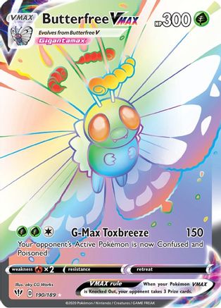 POKEMON TCG - Butterfree VMAX (Secret) 190/189 SWSH03 Darkness Ablaze - Secret Rare