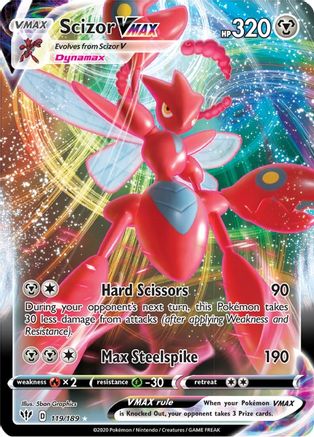 POKEMON TCG - Scizor VMAX 119/189 SWSH03 Darkness Ablaze - Ultra Rare