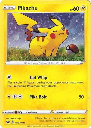 POKEMON TCG - Pikachu SWSH039 SWSH Sword & Shield Promo Cards - Promo