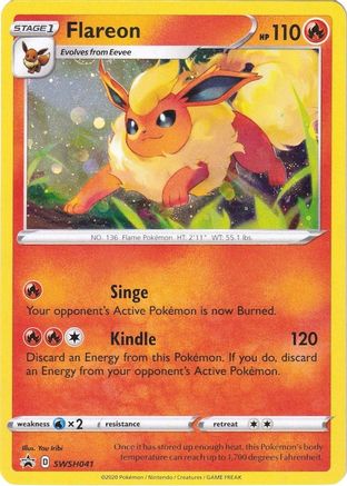 POKEMON TCG - Flareon SWSH041 SWSH Sword & Shield Promo Cards - Promo